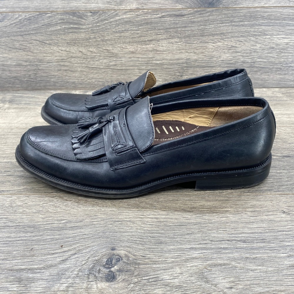 Bostonian Flexlite Mens Black Leather Tassel Loafers Dress Shoes Men's 10.5